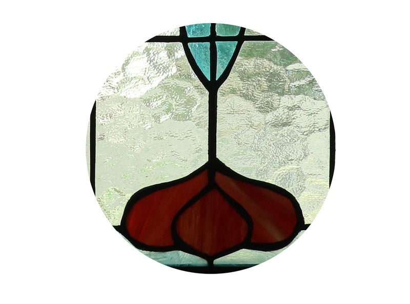 Yogoart Tiffany Style Life Power Stained Glass Window Panel Hanging Transom Window 20" X 14" - Image 2